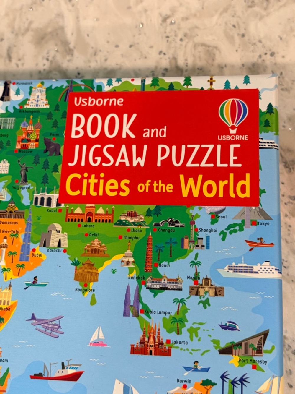 New in Box Usborne"Cities of the World" 300-Piece Jigsaw Puzzle with Book - Picture 2 of 4